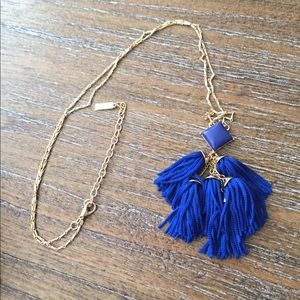 Blue tassel long necklace gold chain! Sugarfix